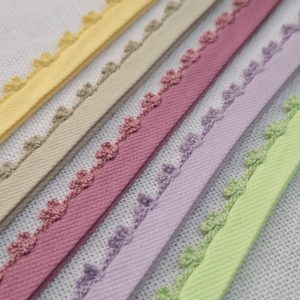 Cintas al bies con puntilla